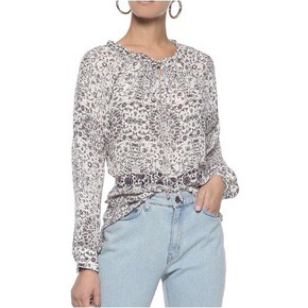L’Agence Crawford Silk Floral Top XSmall